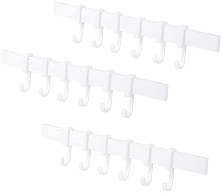 3Pcs Plastic Adhesive Hook Racks for Bathroom and Kitchen Storage