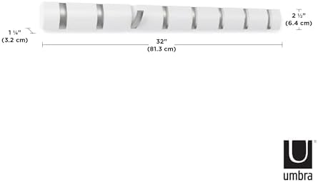 Umbra Flip Wall-Mounted Coat Rack Rail with 8 Hooks