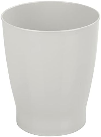 mDesign Round Plastic Wastebasket - 125 Gallon Light Gray