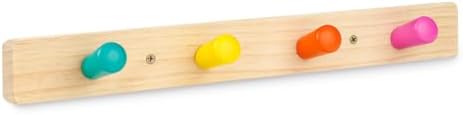 Monlurd Kids Solid Wood Coat Rack Wall Mount