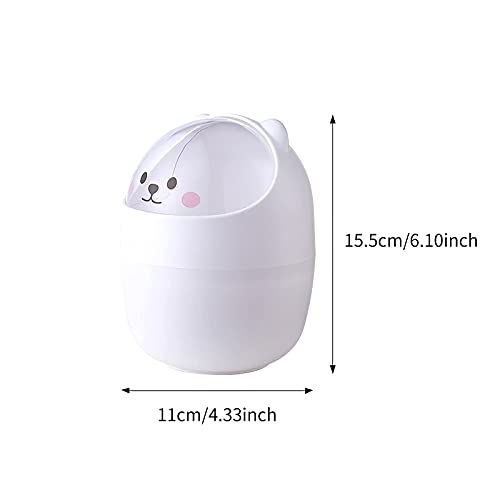 Cute Bear Trash Can with Large Capacity and Swing Lid