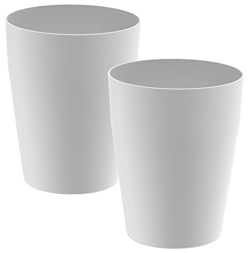 Wastenial 2pcs Matte White 1-Gallon Trash Can