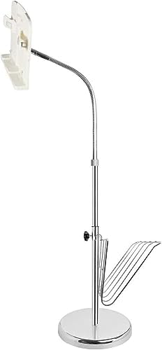 Yuidaaavzz Hands Free Book Stand with 360 Rotating Angle - Silver