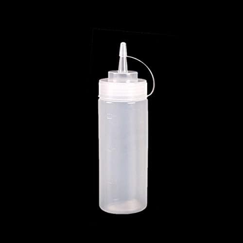 Plastic Squeeze Bottles with Cap 300ml Single Hole White
