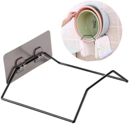 Outanaya Bathtub Hooks Organizer Strong Towel Holder Elegant Black Design