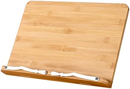 Adjustable Book Stand with Page Clips and Tray for Kitchen and Home