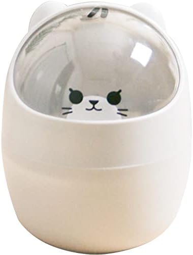 Cute Desktop Trash Can with Flip Lid for Kids