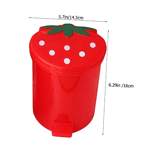 HOOTNEE Cute Strawberry Trash Can with Lid for Desktop and Bedroom 1