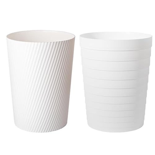 UUJOLY Small Trash Can Wastebasket White 1