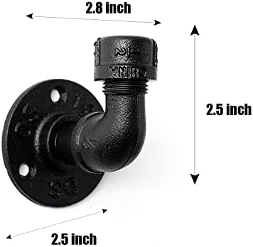 Home TZH Industrial Black Towel Hooks 3 Pack