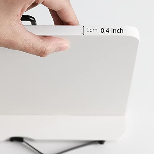 Adjustable White Cookbook Stand Holder with 5 Angles and Height