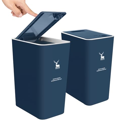 XPIY 2 Pack 4 Gallon Kitchen Trash Cans with Press Top Lid