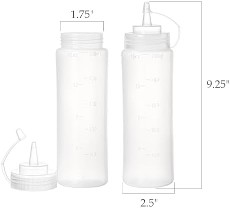 Kingrol 12 Pk Plastic Squeeze Bottles 16 oz