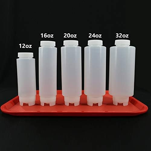 Jiwins 4PCS 12oz Food-Grade Condiment Squeeze Bottles