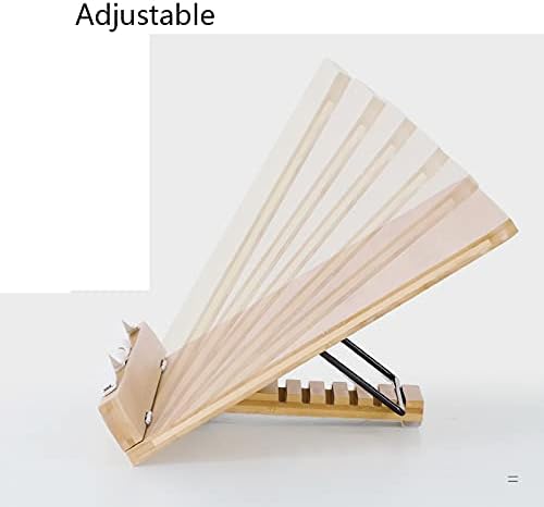 Adjustable Book Stand with Page Clips and Tray for Kitchen and Home