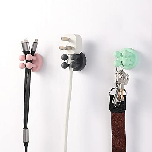 Defrko 6Pcs Silicone Wall Hooks - Multi-Function Organizer for Bathroom Kitchen Office