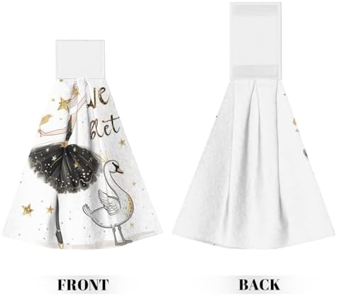 OSAM SPACE Ballerina Girl Theme Dish Towel with Loop