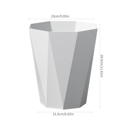 Compact Plastic Trash Can with Press Ring for Small Spaces