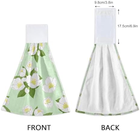 Jasmine Flowers Pattern Kitchen Towels Hand Towel Fast Drying 2 Pieces