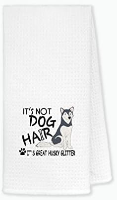 Funny Husky Glitter Dish Towels 24x16 Inches