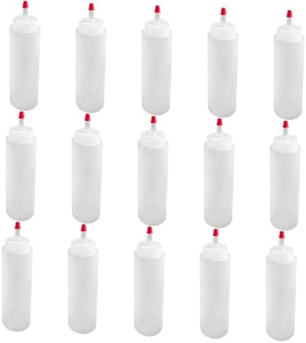 BESTOYARD 15 Piece Condiment Squeeze Bottles 2oz Wide Mouth ABS Plastic