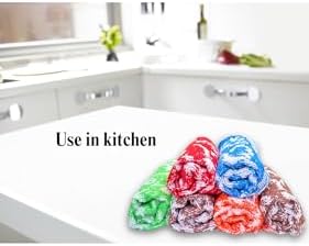 6 Piece Multi-Color Cotton Dish Towel Set