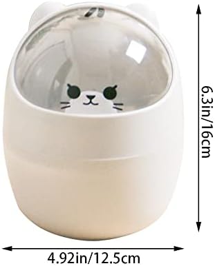 Cute Desktop Trash Can with Flip Lid for Kids