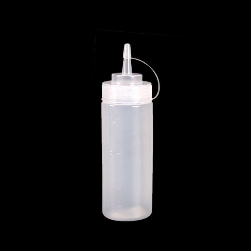 Plastic Squeeze Bottles with Cap 300ml Single Hole White