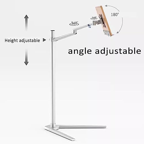 Adjustable Book Stand for Reading and Cooking Silver 53x90cm