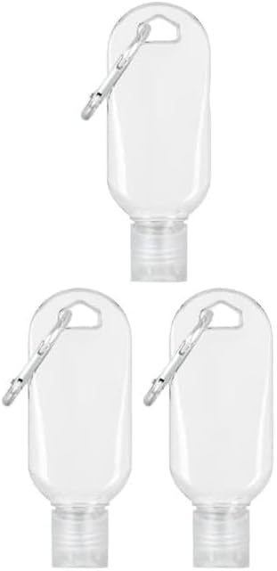 3Pcs Transparent Hot Sauce Keychain Bottles - 2oz50ml Refillable Travel Size