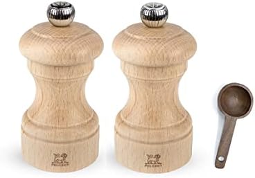 Peugeot Bistro Salt Pepper Mill Set - Natural Wood 10cm 4in