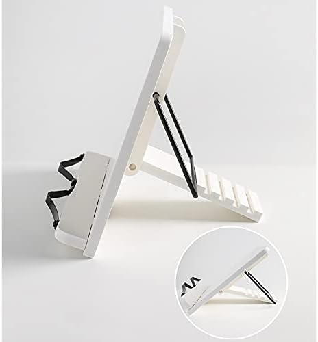 Adjustable White Cookbook Stand Holder with 5 Angles and Height