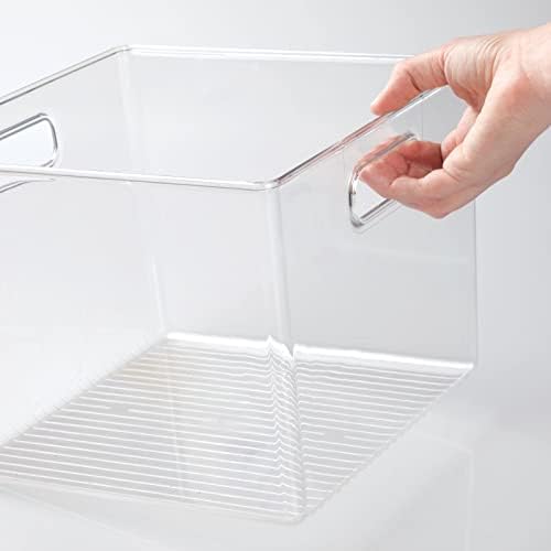 mDesign Clear Plastic Storage Bins with Handles 8 Pack 1