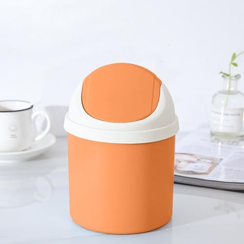 OLIREXD Desktop Mini Plastic Waste Garbage Can with Lid 1