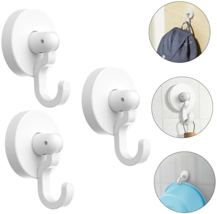 Healifty 3Pcs Self Adhesive Wall Hooks for Bathroom and Kitchen 1