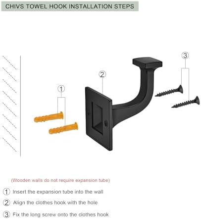 SAILING 5 Pack Matte Black Coat Hooks