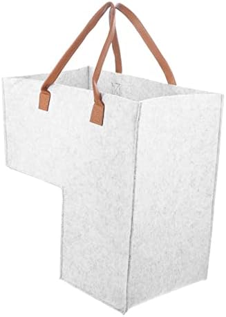 CAXUSD Foldable Stair Storage Basket Light Grey 20x12x14
