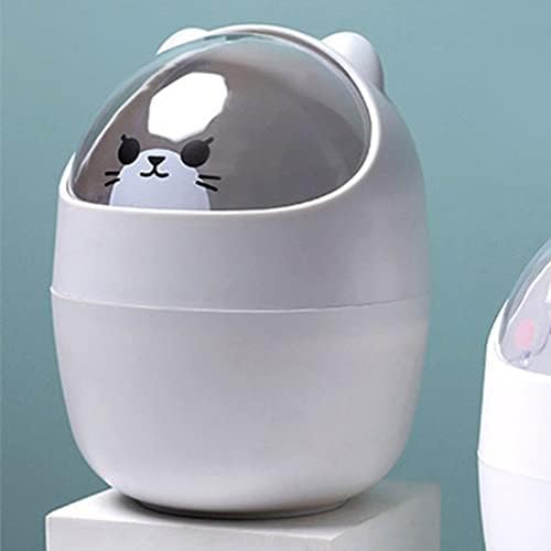 Cute Desktop Trash Can with Flip Lid for Kids