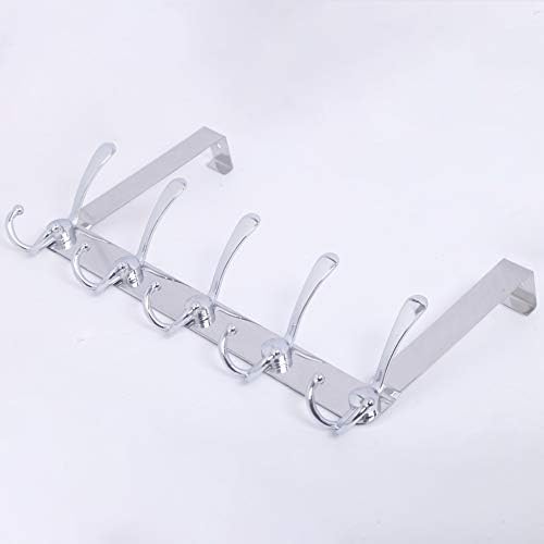 WEBI Over The Door Hook Rack with 5 Tri Hooks - Silver