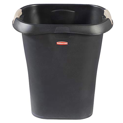 Rubbermaid Open Waste Basket 32-Court8-Gallon Black