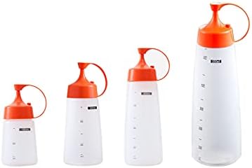 Condiment Squeeze Bottles Set 4 Pack Clear Plastic 1