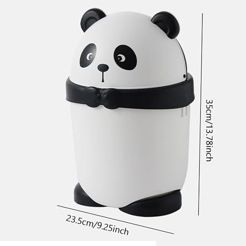 Cute Cartoon Panda Wastebasket with Swing Lid