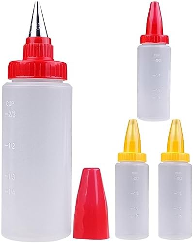 Luxshiny 4PCS Transparent Squeeze Bottles with Scale
