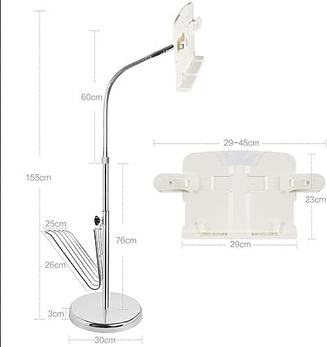 Yuidaaavzz Hands Free Book Stand with 360 Rotating Angle - Silver