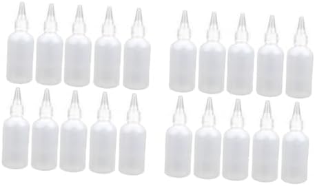 VINTORKY 20 Pcs Refillable White Condiment Squeeze Bottles