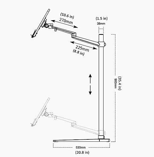 Adjustable Book Stand for Reading and Cooking Silver 53x90cm
