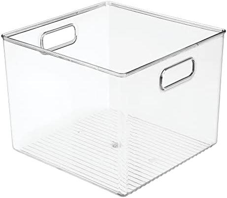 mDesign Clear Plastic Storage Bins with Handles 8 Pack 1