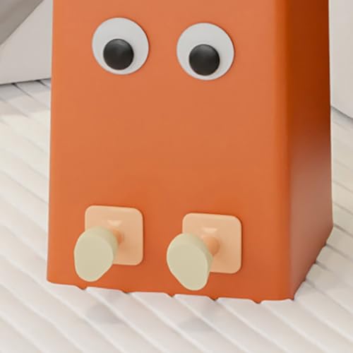 leasote Cartoon Trash Bin for Kids Bathroom Kitchen Office Orange L