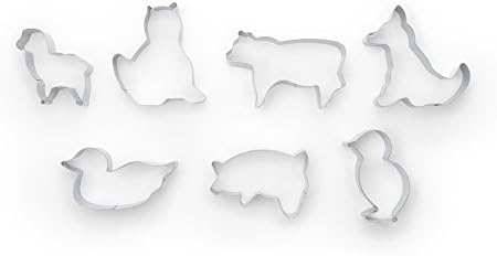 Fox Run Set Cookie Cutters 7-Piece Farm Animals Silver 1