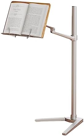 Adjustable Book Stand for Reading and Cooking Silver 53x90cm